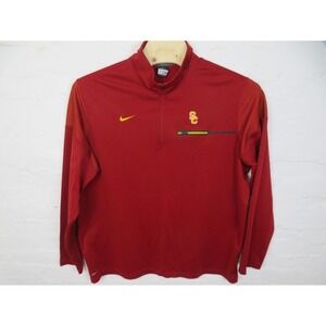 USC Trojans 1/4 Zip Mens 3XL Red Nike Dri Fit Pullover Long Sleeve Sweatshirt
